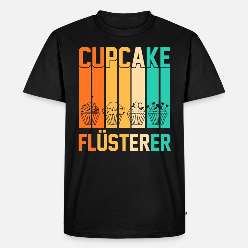 Backen Cupcakes - Männer Premium Bio T-Shirt - Schwarz