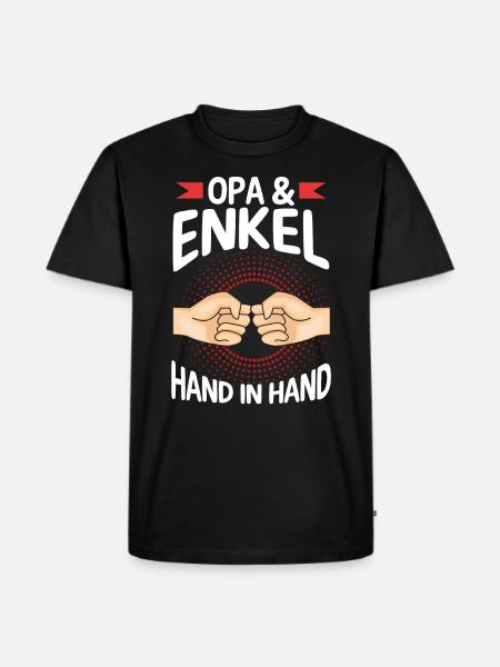 Großvater Opa und Enkel - Männer Premium Bio T-Shirt - Schwarz