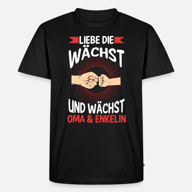 Oma Großmutter und Enkelin - Männer Premium Bio T-Shirt - Schwarz