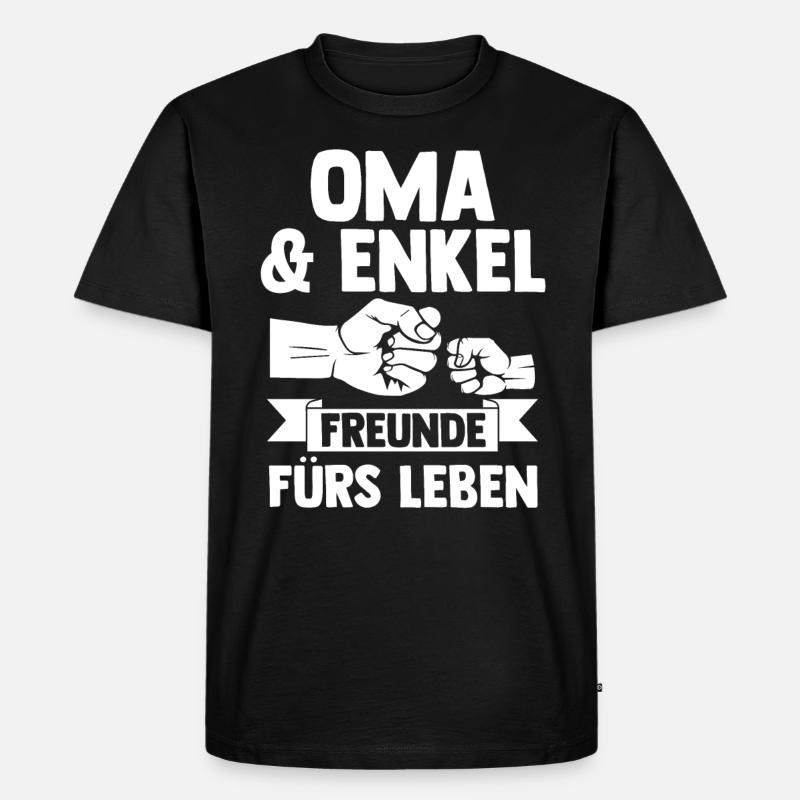 Oma Großmutter und Enkel - Männer Premium Bio T-Shirt - Schwarz