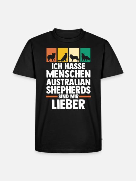 Australian Shepherd Hund Aussie - Männer Premium Bio T-Shirt - Schwarz