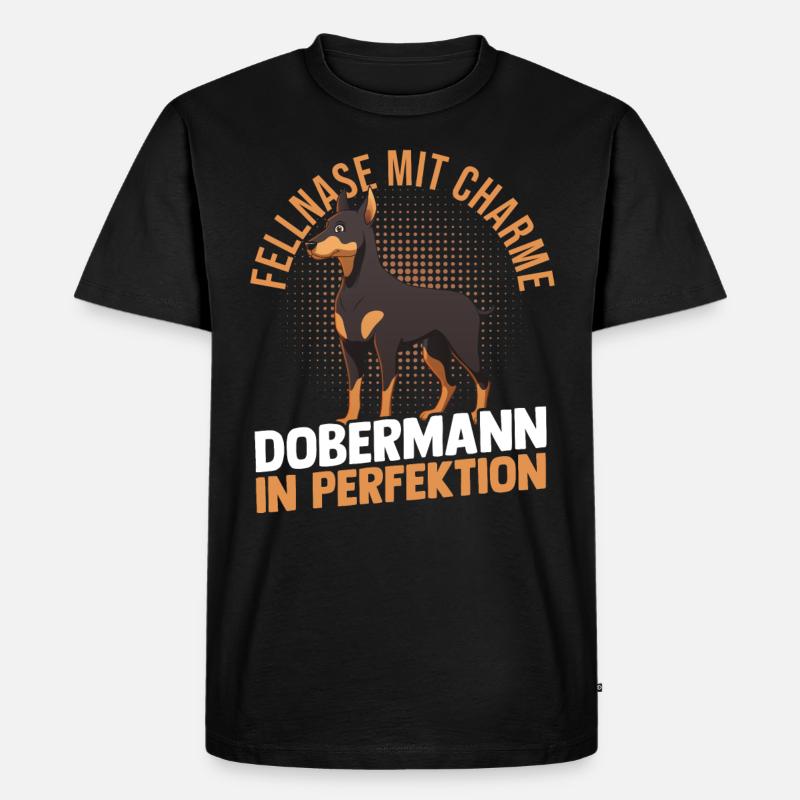 Hund Dobermann - Männer Premium Bio T-Shirt - Schwarz