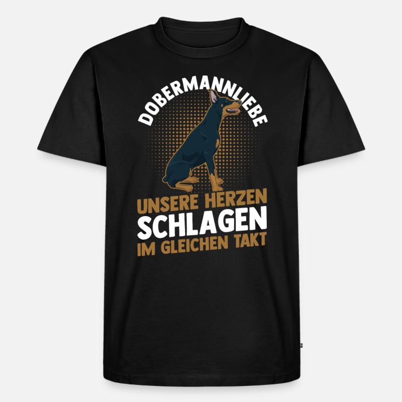 Hund Dobermann - Männer Premium Bio T-Shirt - Schwarz