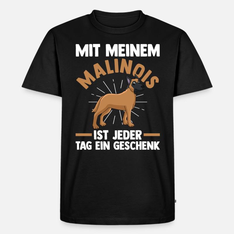 Belgischer Schäferhund Hund Malinois - Männer Premium Bio T-Shirt - Schwarz