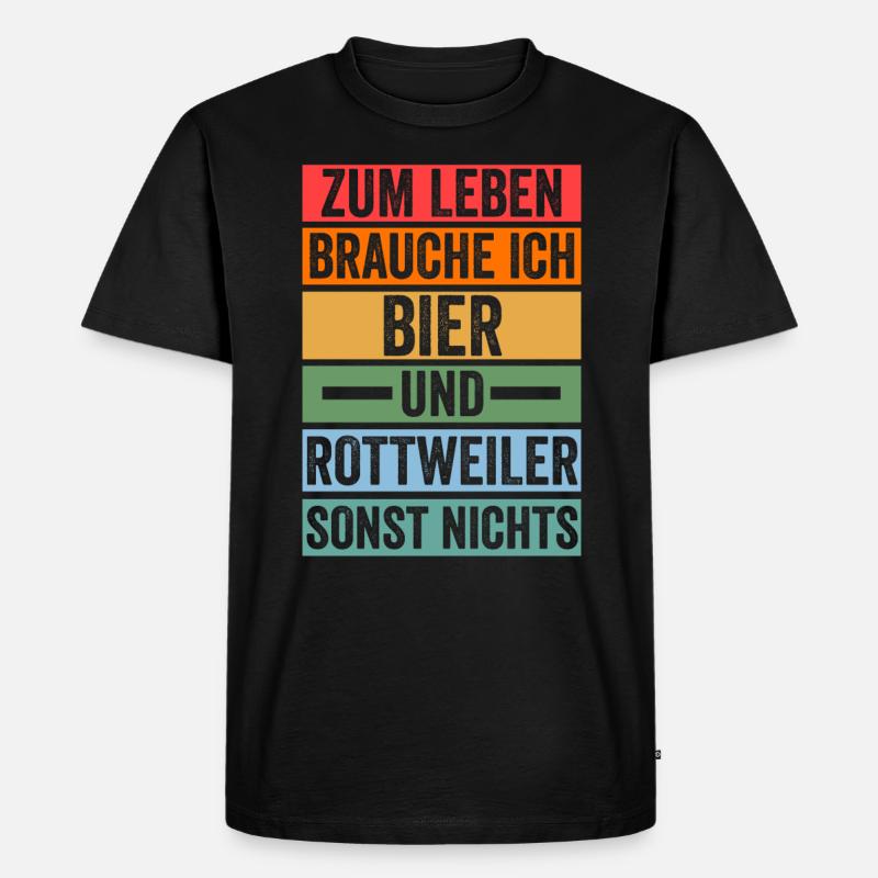 Bier Hund Rottweiler - Männer Premium Bio T-Shirt - Schwarz