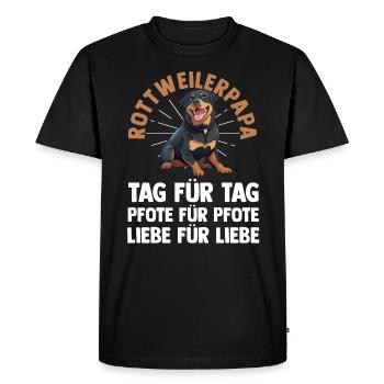 Chien Papa Rottweiler Papa Maître Chien Rottweiler - T-shirt Premium bio Homme - noir - Devant - Nico (187cm)