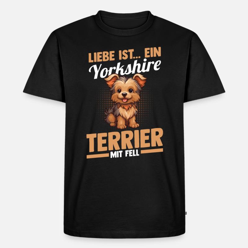 Hund Yorkshire Terrier - Männer Premium Bio T-Shirt - Schwarz