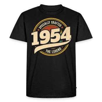 Year 1954 The Legend 70 Years Anniversary - Men's Premium Organic T-Shirt - black - Front - Nico (187cm)