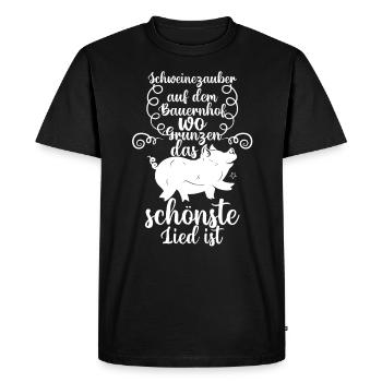 Pig Farmer Farm Pigs - Men's Premium Organic T-Shirt - black - Front - Nico (187cm)