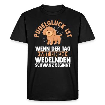 Dog Poodle - Men's Premium Organic T-Shirt - black - Front - Nico (187cm)