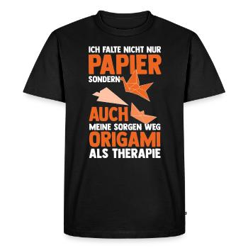 Art japonais pliage Origami - T-shirt Premium bio Homme - noir - Devant - Nico (187cm)