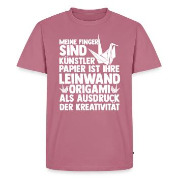 Japanese Folding Art Origami - Men's Premium Organic T-Shirt - mauve - Front - Nico (187cm)
