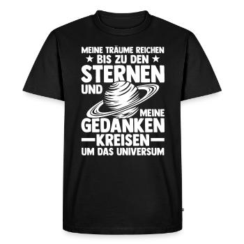 Astrologie, Astrologue, Astronaute, Univers, Espace - T-shirt Premium bio Homme - noir - Devant - Nico (187cm)