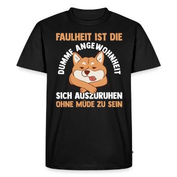 Dog Laziness Chilling Lazy Late Riser Morning - Men's Premium Organic T-Shirt - black - Front - Nico (187cm)