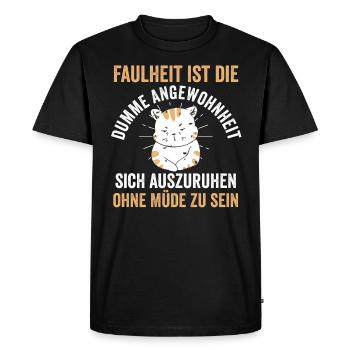 Chat paresse Chilling Paresseux Lève-tard Matin Muf - T-shirt Premium bio Homme - noir - Devant - Nico (187cm)
