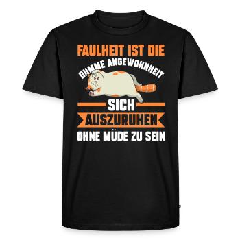 Chat Paresse Froid Paresseux Lève Tardif Matin Muf - T-shirt Premium bio Homme - noir - Devant - Nico (187cm)