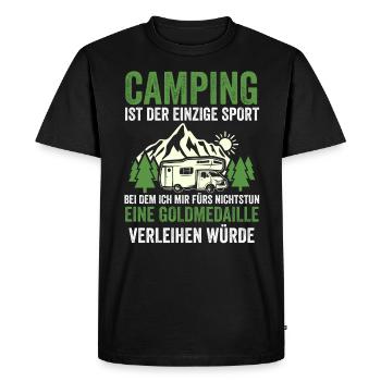 Camper Caravan Motorhome Camping Camping - Men's Premium Organic T-Shirt - black - Front - Nico (187cm)