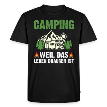 Camping-car Camping-car Camping Camping - T-shirt Premium bio Homme - noir - Devant - Nico (187cm)