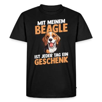 Chien Beagle - T-shirt Premium bio Homme - noir - Devant - Nico (187cm)