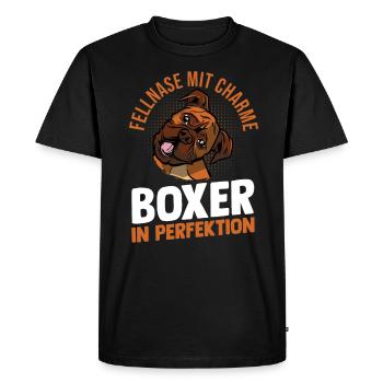 Dog German Boxer - Men's Premium Organic T-Shirt - black - Front - Nico (187cm)