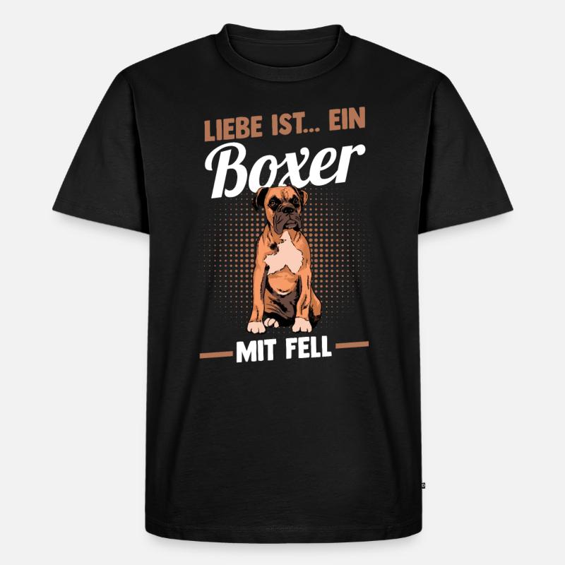 Hund Deutscher Boxer - Männer Premium Bio T-Shirt - Schwarz
