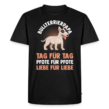 chien chien papa père bull terrierdad bull terrier - T-shirt Premium bio Homme - noir - Devant - Nico (187cm)