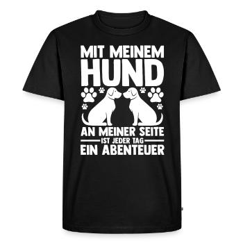 Chien Propriétaire De Chien Propriétaire De Chien Motif Chiens - T-shirt Premium bio Homme - noir - Devant - Nico (187cm)