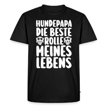 Chien Propriétaire De Chien Papa Chien - T-shirt Premium bio Homme - noir - Devant - Nico (187cm)