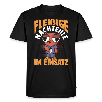 Café Industrieux Night Owl Night Shift - T-shirt Premium bio Homme - noir - Devant - Nico (187cm)
