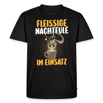 Café Industrieux Night Owl Night Shift - T-shirt Premium bio Homme - noir - Devant - Nico (187cm)