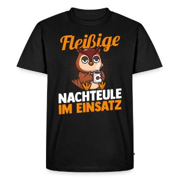 Café Industrieux Night Owl Night Shift - T-shirt Premium bio Homme - noir - Devant - Nico (187cm)