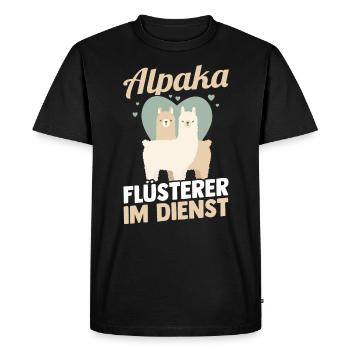 Chuchoteur d’alpaga - T-shirt Premium bio Homme - noir - Devant - Nico (187cm)
