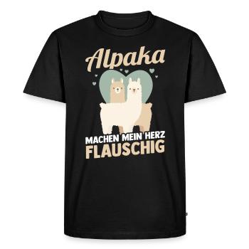 Alpaga - T-shirt Premium bio Homme - noir - Devant - Nico (187cm)