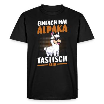Alpaga - T-shirt Premium bio Homme - noir - Devant - Nico (187cm)