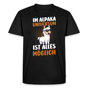 Alpaga - T-shirt Premium bio Homme - noir - Devant - Nico (187cm)