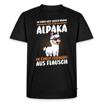 Alpaga - T-shirt Premium bio Homme - noir - Devant - Nico (187cm)
