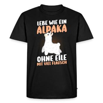 Alpaga - T-shirt Premium bio Homme - noir - Devant - Nico (187cm)