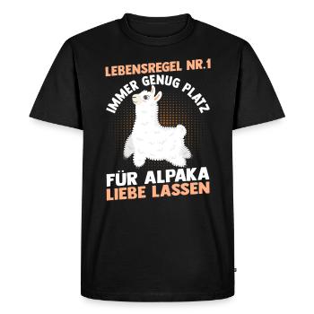 Alpaga - T-shirt Premium bio Homme - noir - Devant - Nico (187cm)