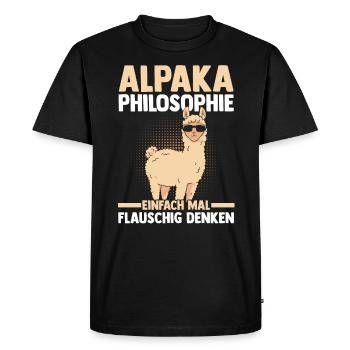 Alpaga - T-shirt Premium bio Homme - noir - Devant - Nico (187cm)