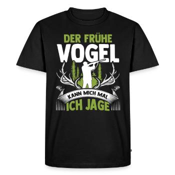 Chasse, Chasse, Cerf, Chasse, Sanglier, Chasseur, Chasseur - T-shirt Premium bio Homme - noir - Devant - Nico (187cm)