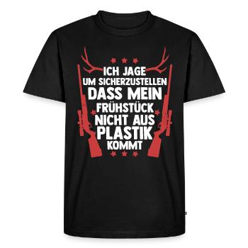 Chasse, Chasse, Cerf, Chasse, Sanglier, Chasseur, Chasseur - T-shirt Premium bio Homme - noir - Devant - Nico (187cm)