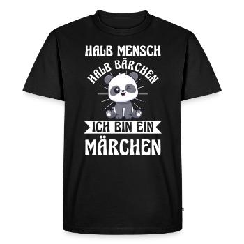 Mi-humain, mi-ours - T-shirt Premium bio Homme - noir - Devant - Nico (187cm)
