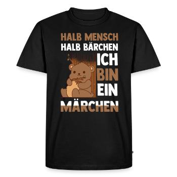 Mi-humain, mi-ours - T-shirt Premium bio Homme - noir - Devant - Nico (187cm)