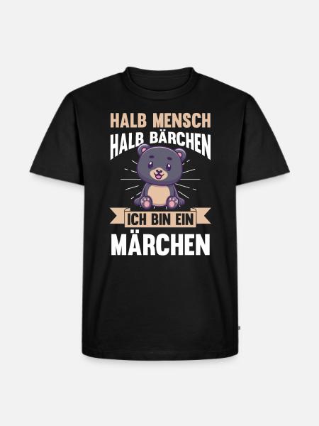 Half Human, Half Bear - Men's Premium Organic T-Shirt - black