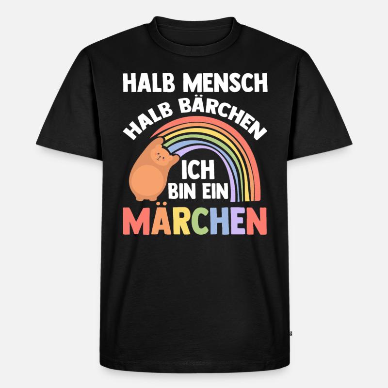 Half Human, Half Bear - Men's Premium Organic T-Shirt - black
