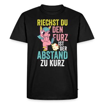 Si vous sentez l’odeur du pet, la distance est trop courte - T-shirt Premium bio Homme - noir - Devant - Nico (187cm)