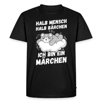 Mi-humain, mi-ours - T-shirt Premium bio Homme - noir - Devant - Nico (187cm)