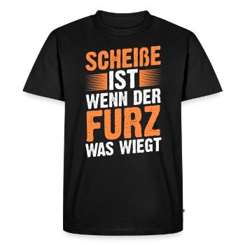 Shit Is When The Fart Weighs What - Men's Premium Organic T-Shirt - black - Front - Nico (187cm)