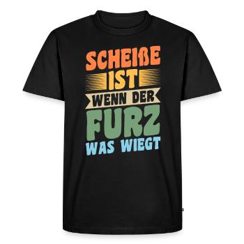 Shit Is When The Fart Weighs What - Men's Premium Organic T-Shirt - black - Front - Nico (187cm)