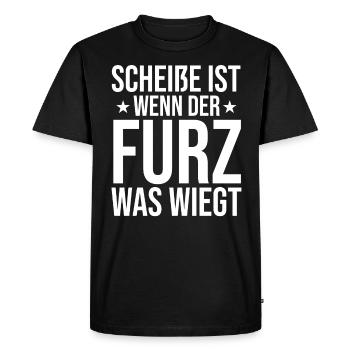 Shit Is When The Fart Weighs What - Men's Premium Organic T-Shirt - black - Front - Nico (187cm)